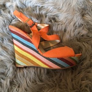 NEW FRH Rainbow Stripe Wedge size 9